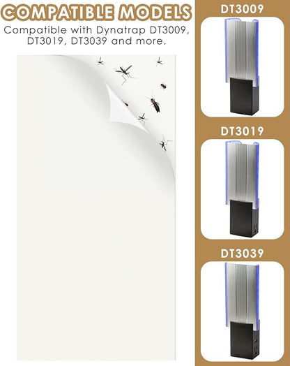 20 Pack Replacement Glue Boards for Dynatrap DT3009, Indoor Glue Boards Refill Sticky Cards for Dynatrap DT3009 DT3019 DT3039