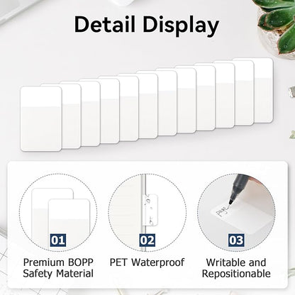 Sticky Index Tabs, Page Markers Writable File Tabs Flags for Notebooks, Binders, File Folders, Books 1.6 x 1 Inch, White (480 Pieces)