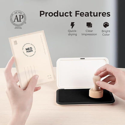 Large Stamp Pad - 3.50"x 6.25", Magnetic Lid, Premium Quality Felt Stamp Pad (Black)