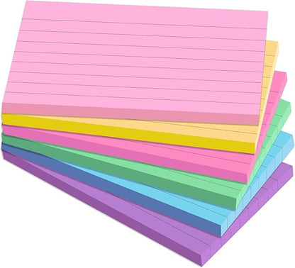 3"x5" Lined Index Cards in Bright Assorted Colored, 216 Pcs Flash Cards Colorful Ruled Notecards Study Cards for Learning Note Taking and Studying
