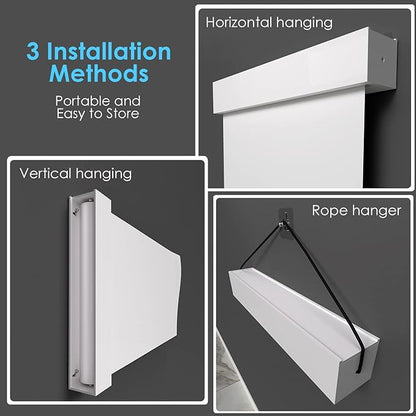 Static Cling Dry Erase Sheets, Removable Reusable Large Whiteboard Poster Paper for Wall, Portable White Board Wallpaper 25x30-15 Sheets with Acrylic Box