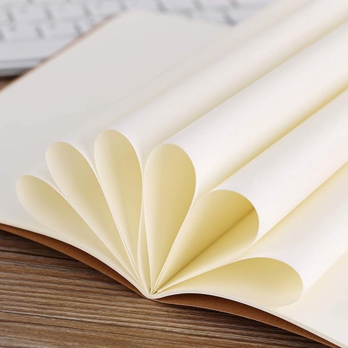 Large Blank Notebook Journals Bulk with Thick Plain Paper, 60 Pages, 8.5x11 inch, Sketchbook Composition Diary Subject Notebooks Planner for Students Office, Kraft Journal Set, 12 Pack