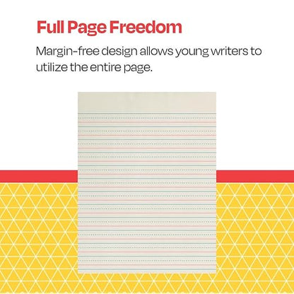 School Smart Zaner-Bloser Paper, 1/2 Inch Ruled, 8 x 10-1/2 Inches, 500 Sheets White