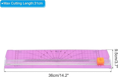 PATIKIL 12 Inch Paper Trimmer, A4 Size Portable Paper Cutter Slicer Scrapbooking Tool with Cutter Head Blade for Craft Paper Photo Cardstock, Purple