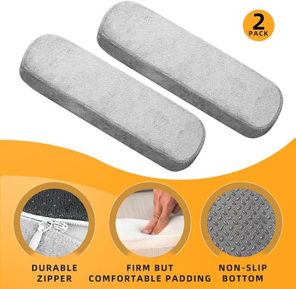 Office Chair Armrest Pads Covers with Memory Foam Elbow Pillow for Forearm Pressure Relief, Arm Rest Covers for Office Chairs, Wheelchair, Comfy Gaming Chair（Grey)