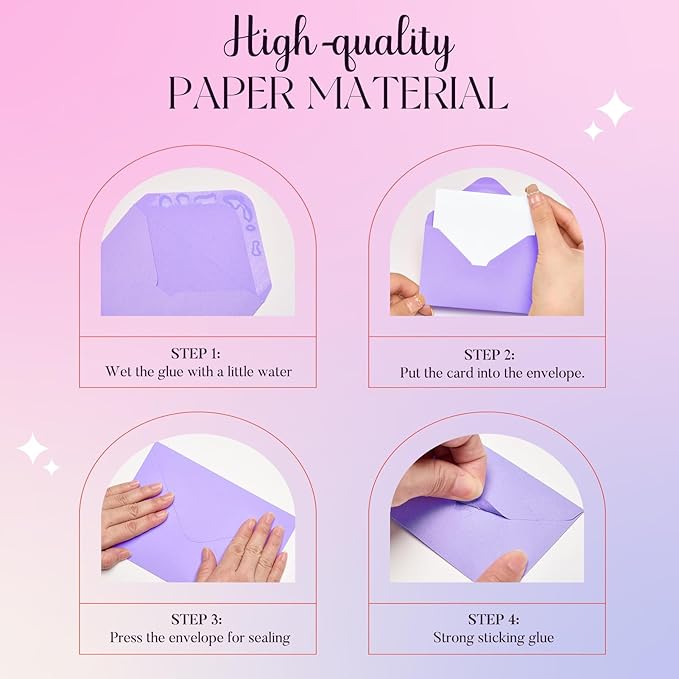 ACSTEP 50PACK Gift Card Envelopes Credit Card Size Mini Envelopes Colorful Tiny Pocket Envelopes For Business Card, Small Note Cards 10 Assorted Colors 4X2.75 Inches, Fit Credit Cards