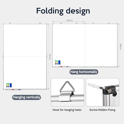Large Whiteboard, Double Magnetic White Board for Wall, Dry Erase Whiteboard for Office Home & School (Silver, 72x48 inch)