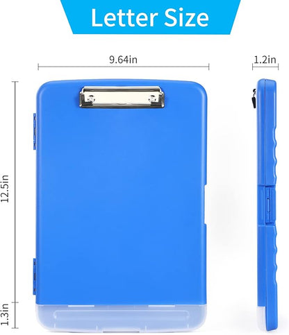 Clipboard with Storage, Large Capacity Nursing Clipboards with Low Profile Clip, Heavy Duty Plastic Storage Clipboard with Pen Holder, Side-Opening, Multifunctional Clipboard Case for Writing