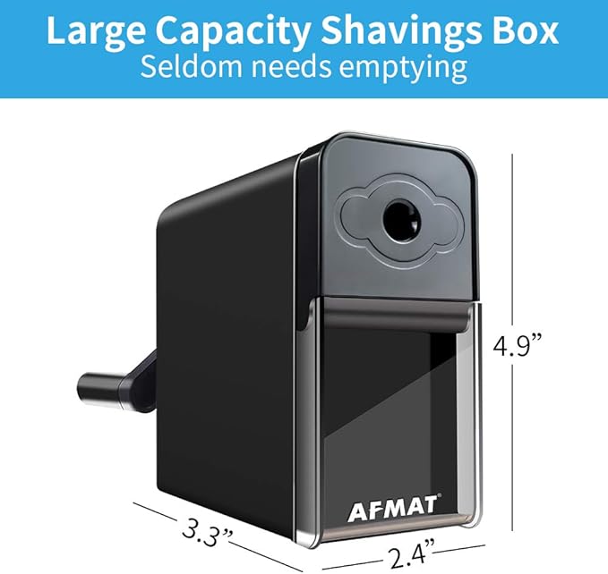 AFMAT Long Point Pencil Sharpener, 8-20mm Long Pencil Nibs, Self-Feed & Adjustable Pencil Sharpness, Artist Pencil Sharpener Manual for φ6-8.2mm Charcoal/Art/Drawing/Sketching/Colored Pencils