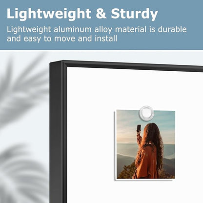 Small Whiteboard, 16'' x 12'' Magnetic White Board Dry Erase Board for Wall, Hanging Black Aluminum Frame Wipe Board for Home, Office, School