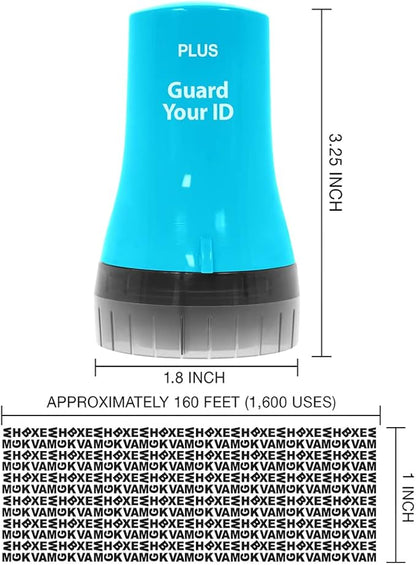 Wide Advanced Security Roller by Guard Your ID, Easy-to-Use Mess-Free Identity Protection Stamp (3-Pack, Mixed Colors: Turquoise, Green, White)