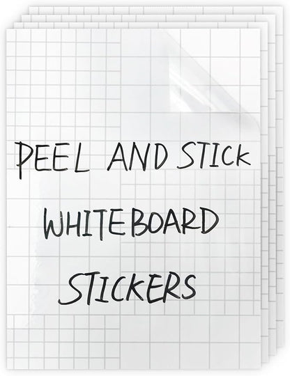 T&W SAME FILM 4 Pcs Dry Erase Board Sticker- Whiteboard Stickers-8.3''x11.7'' Removable Dry Erase Sheets- Fridge Dry Erase Paper for Wall/Desk/Refrigerator/Door/Locker/Home/Office/Classroom (Clear)