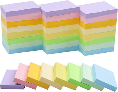 Vanpad Sticky Notes 1.5x2 Inches, Light Colors Self-Stick Pads, 24 Pack, 75 Sheets/Pad