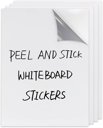 Dry Erase Board Sticker- Whiteboard Stickers-8.3''x11.7'' Removable Dry Erase Sheets- Fridge Dry Erase Paper for Wall/Desk/Refrigerator/Door/Locker/Home/Office/Classroom (White-4 Pcs)