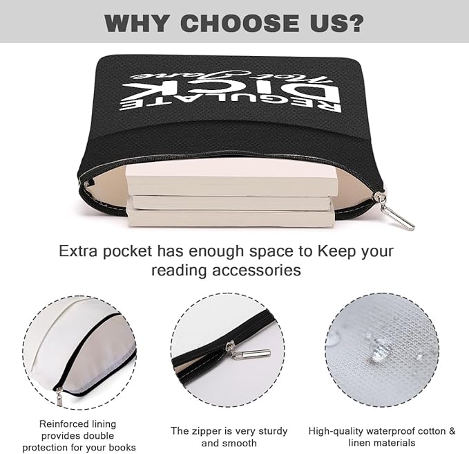 Book Themed Gifts Waterproof Book Sleeve Book Pouch Feminism Reproductive Rights Reading Gifts for Women Friend Book Covers for Paperbacks Book Accessories Book Protector with Zipper and Front Pocket