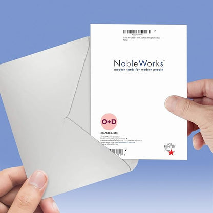 NobleWorks - Funny Happy Birthday Card with Envelope - Colorful Humor Card, Greeting Note - Brains Are Greater C6675BDG