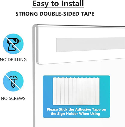 MaxGear Acrylic Sign Holder 8.5 x 11 Wall Mount Clear Plastic Sign Holders with Double-Sided Tape, Clear Sign Holder Paper Poster Door Document Flyer Acrylic Frame for Office, Home, Store, Restaurant