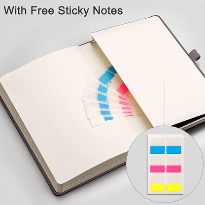 EMSHOI Graph Paper Notebook - 256 Pages A5 Graph Notebook/Journal, Hard Cover, 120gsm Thick Paper, Smooth PU Leather, Inner Pocket, 5.75" x 8.38"-Dark Grey