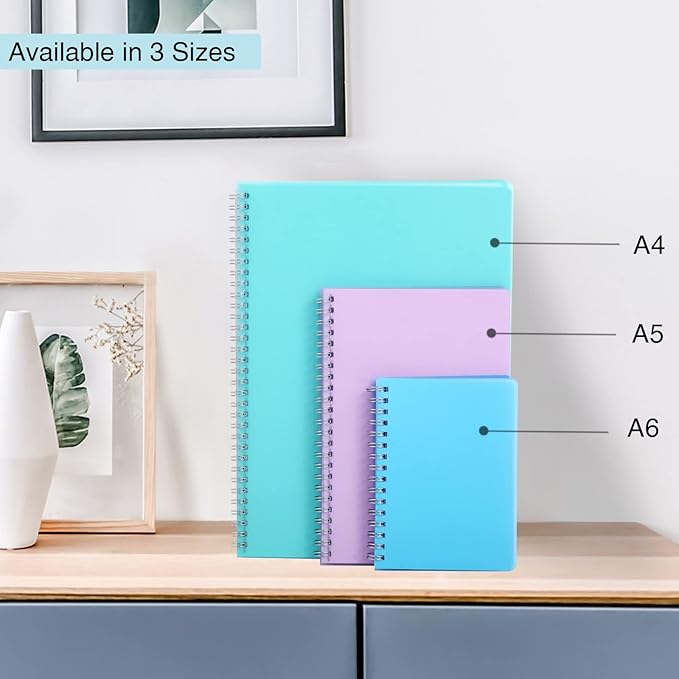 Spiral Notebook, 4 Pack Dot Grid Notebooks 5.7" x 8.3", Bullet Dotted Journal, 640 Pages, Cute College School Supplies Notebooks for Work, Aesthetic Gift Office Supplies for Study and Notes