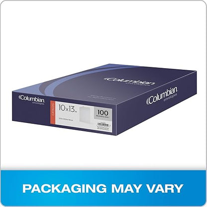 Columbian 10 x 13 Catalog Envelopes with Self Seal Closure, 28 lb White Wove, for Mailing Flat Letter Size Documents or Photos, 100 Per Box (COLO336)