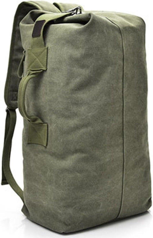 Military Duffel Bag Top Load Double Strap Canvas Backpack Army Travel Big Size