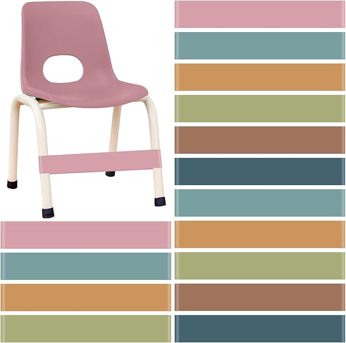 Berlune 24 Pcs Classroom Chair Bands Fidget Chairs and Desks Bands ADHD Autism Tools Bounce Flexible Seating for Classroom(Earth Tones,1 mm)