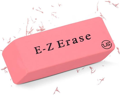 Pink Erasers, Erasers for Kids, Rubber Eraser, 12 Count, Erasers Bulk for School Supplies, Art, and Office Use