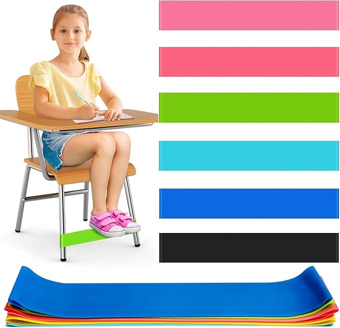 25 Pack Chair Bands for Kids with Fidgety Feet, ADHD Tools for Kids, ROOKEA Sensory Classroom Must Haves for ADHD Kids Fidget Chair Bands ADD Autism ADHD Chair Bands for Classroom Home Chairs