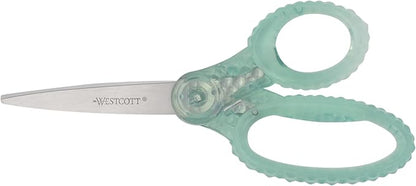 Westcott 7" GEM Crystal-Design Student Scissors, for Kids Aged 12+ - Scissors for School, Craft, Home, DIY, Classroom - Green