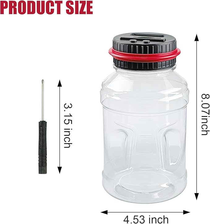 Coin Bank for Adults, QPEY Piggy Bank Coin Jar with LCD Counter Change Counter for Counting Money, Change Bank Designed for All US Coins (Red)