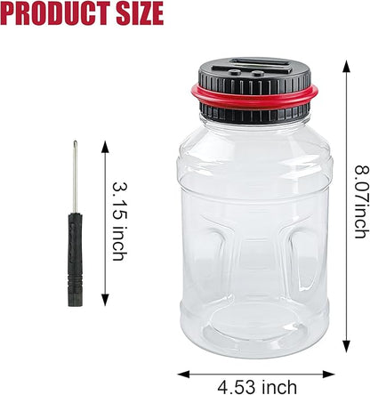 Coin Bank for Adults, QPEY Piggy Bank Coin Jar with LCD Counter Change Counter for Counting Money, Change Bank Designed for All US Coins (Red)