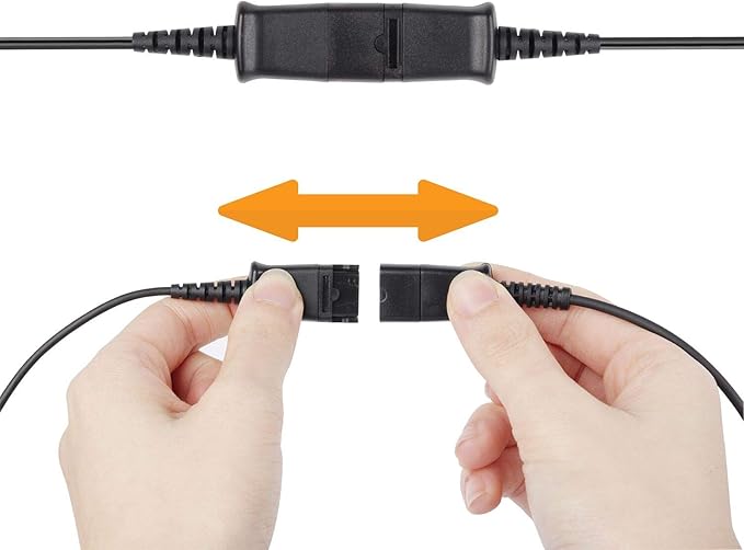 VoiceJoy Single Ear Noise Canceling Headset for Call Center/Office with QD Cable for All Cisco 6000, 7800 and 8000 Series Phones and Also Models 7940 7941 7942 7945 7960 7961 7962 7965 7970 8841