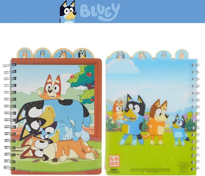 Innovative Designs Bluey Tab Journal Notebook, Spiral Bound, 96 Lined Pages, 8 x 7 inches, Blue