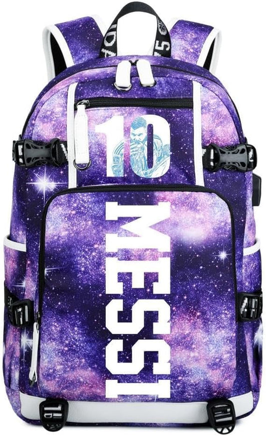 Soccer Superstar M-essi 10 Multifunctional Laptop Backpack Teenage Travel Backpack Fans Schoolbag (C2)