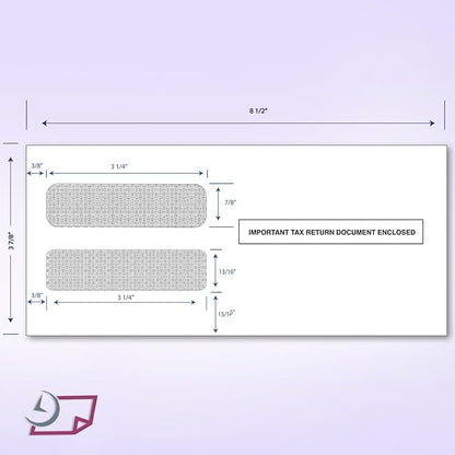NextDayLabels - 100 Self Seal Envelopes, Designed to fit 3-up Laser W-2 Forms, Horizontal Format