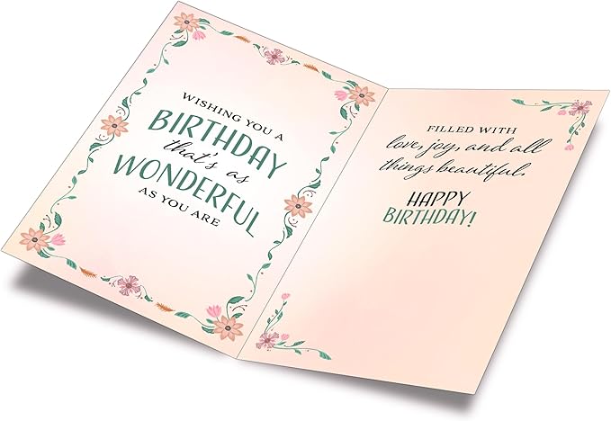 Prime Greetings Happy Birthday Card For Aunt, Made in America, Eco-Friendly, Thick Card Stock with Premium Envelope 5in x 7.75in, Packaged in Protective Mailer