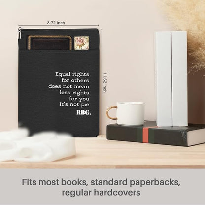 Book Themed Gifts Waterproof Book Sleeve Book Pouch Equality Rights Reading Gifts for Women Teacher Friend Book Covers for Paperbacks Book Accessories Book Protector with Zipper and Front Pocket