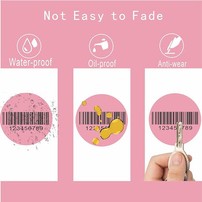 Hybsk 2 inch Circle Color Direct Thermal Stickers Shipping Labels for Barcodes,Name Tag,DIY Logo Design,QR Code,Inventory– Compatible with Zebra,Rollo,Munbyn,and More-750 pcs (2 inch,Pink)