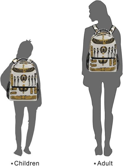 Ancient Egyptian Print School Backpack for Teens Girls Kids Boys, Egypt Sun Art Women Men Adult 15 in Laptop Backpack Casual Elementary Student College Bookbag Travel Hiking Camping Daypack…