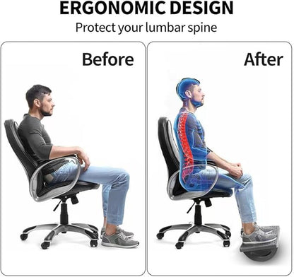 Foot Rest for Under Desk at Work - Ergonomic Foot Stools for Under Office Desk - Rocking Footrest with Roller Massager - Leg Rest for Chair, Computer Gaming - Promote Leg Circulation(Gray)