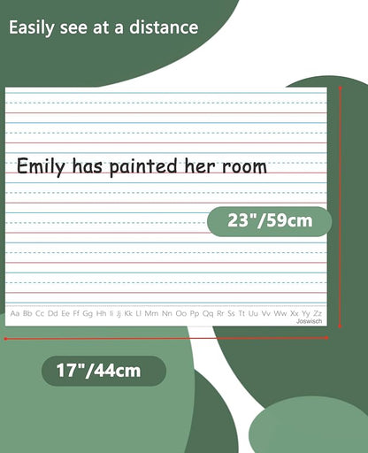 Large Magnetic Dry Erase Lined Paper, Handwriting Paper for Whiteboard, Reusable Lined Dry-Erase Sheets for Classroom, Strong Magnetic for Easy Use on Whiteboards & Metal Surfaces 17″×23″