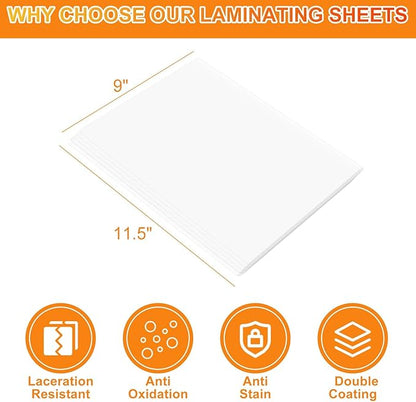 CAREGY Thermal Laminating Pouches, 1200 Pack Laminating Sheets, 3 Mil, 9 x 11.5 Inches Lamination Sheet Paper for Laminator, Clear, Letter Size, Office and School Supplies
