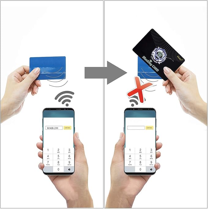 5Pcs RFID Blocking Card, Protection Entire Wallet and Purse Shield, Contactless NFC Bank Debit Credit Card Protector Blocker (Black)