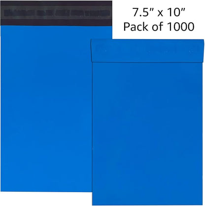 Colored Poly Mailers Pack of: Be creative with your packaging with Colored mailers (Blue, 7.5" x 10.5" pack of 1000)