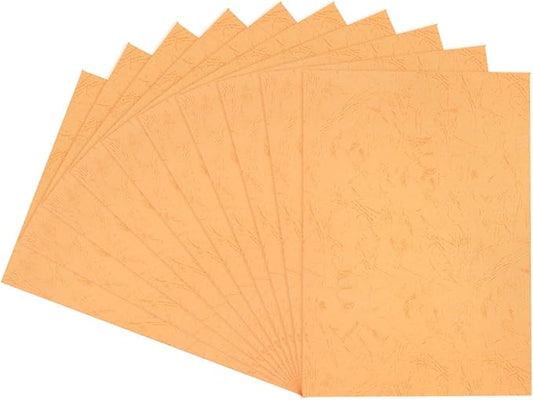 MECCANIXITY 100pcs A4 8-1/2 x 11.5 Inch Presentation Binding Covers Letter Size Leather Textured Grain Paper Un-Punched for Business Reports, Orange