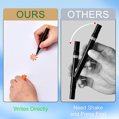 24 x Chalk Markers,Liquid Chalk Markers, Chalkboard Markers for Acrylic Fridge Calendar Board,Window, Mirror,Glass,12 Vibrant Colors, 1mm Fine Points