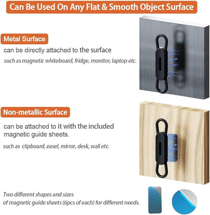 12 Pack Magnetic Pen Holder for Refrigerator, Silicone Magnetic Pencil Holder for Locker, Magnetic Dry Erase Marker Holder for Whiteboard, Desk, Clipboard (12back)