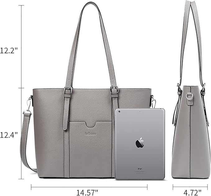 Telena Laptop Tote Bag for Women, 15.6 Inch Shoulder Tote Bag Leather Briefcase for Women, Large Capacity Handbag Bags