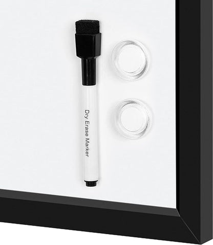 Amazon Basics Magnetic Dry Erase Whiteboard, 35"W x 23"H, Black Wooden Frame