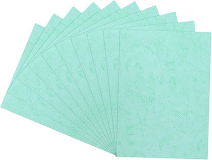 MECCANIXITY 100pcs A4 8-1/2 x 11.5 Inch Presentation Binding Covers Letter Size Leather Textured Grain Paper Un-Punched for Business Reports, Pale Blue